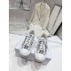 Dior Walk'n'dior Platform Trainers Top View in cream and navy Top-down view of cream and navy Dior Walk'n'dior Platform Embroidered Trainers