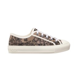 Dior Walk'n' Beige Floral Pattern Platform Canvas Low Top Trainers