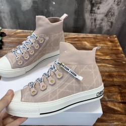 Dior Walk'n' High Top Knit Pink Trainers Soft