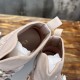 Top-down view inside the collar of Dior Walk'n'Dior high-top knit pink trainers showing insoles