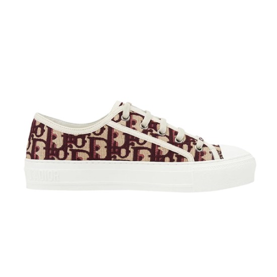 Dior Walk'n'dior Oblique Burgundy Canvas Trainer Side View Dior Walk'n'dior Oblique burgundy canvas trainer side profile view