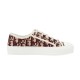 Dior Burgundy Canvas Low Top Profile Lateral profile view of Dior burgundy Oblique canvas trainer
