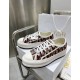 Angled Pair View of Dior Walk'n'dior Trainers in burgundy Side angled pair view of Dior Walk'n'dior low top trainers in burgundy canvas