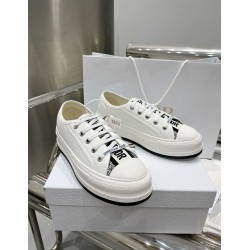 Dior Walk'n' White Cotton Canvas Low-Top Trainers