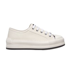Dior Walk'n' White Cotton Canvas Low-Top Trainers