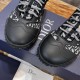 Dior Diorizon Low Top Oblique Jacquard Trainers Toe Cap Detail in beige and black Close-up detail of the smooth black rubber toe cap on Dior Diorizon trainers in beige and black