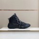 Dior Diorizon Hiking Boot Black Side View Dior Diorizon Hiking Boot Black Technical Mesh Rubber side view on display stand