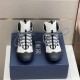 Front View of Hiking Boots Pair in grey and black Direct front view of grey high-top hiking boots with branded padded tongues in grey and black