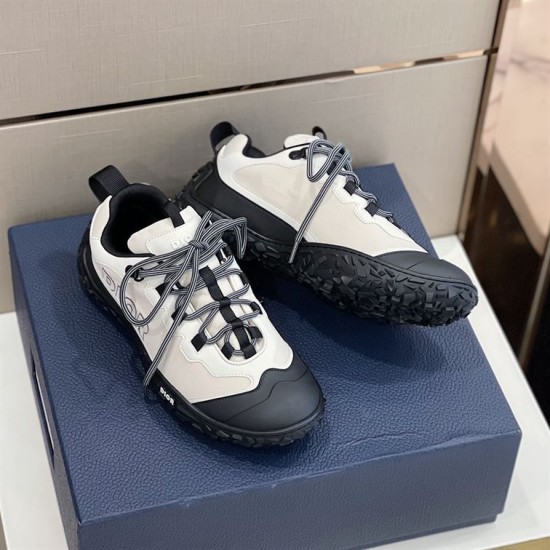 Diorizon Hiking Shoes Top Pair Angle in grey and black Top prospective pair shot of grey and black lace-up trainers