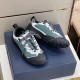 Top angled view of pair of Dior Diorizon Technical Mesh Hiking Shoes in green grey