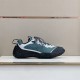 Dior Diorizon Technical Mesh Hiking Shoes in green grey lateral view on display shelf