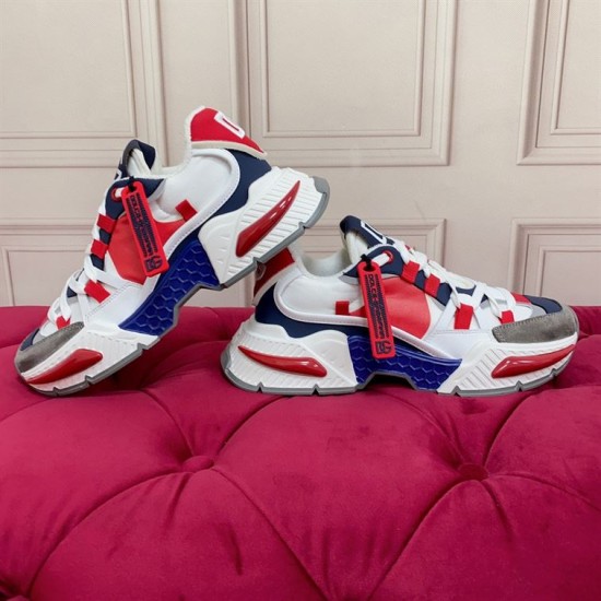Dolce & Gabbana Airmaster Multicolour Low Top Trainers Profile Pair in multicolour and white Dolce & Gabbana Airmaster Multicolour Low Top Trainers pair shown from opposite side profiles in multicolour and white