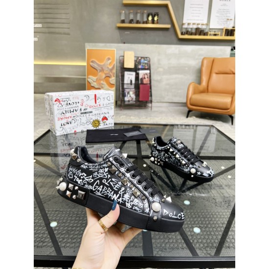 Replica Dolce Gabbana Trainers Calfskin Nappa Portofino  With Studs – Dg018 Uk - 8945 - Buddha Luxury