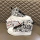 Pair of Dolce & Gabbana Portofino Light Canvas Logo Print Mid-Top Trainers presented with brand shoe box in white and black