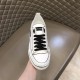 Top front view of Dolce & Gabbana Portofino Light trainer showing black laces and toe cap in white and black