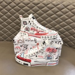 DOLCE & GABBANA HAND-PAINTED GRAFFITI CANVAS PORTOFINO LIGHT MID-TOP SNEAKERS – DG004 UK