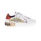 Dolce & Gabbana Leather Royal Love Print Trainers In White side view