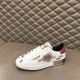 Dolce & Gabbana Leather Royal Love Print Trainers In White single shoe profile