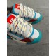 Dolce & Gabbana Trainers Toe Cap and Laces Detail in white and blue Close-up of toe caps and thick patterned laces on Dolce & Gabbana trainers in white and blue