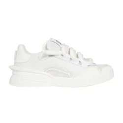Dolce & Gabbana Dolce & Gabbana Portofino Mixed-Material White Low-Top Trainers