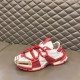 Dolce & Gabbana Space Red Trainer Three-Quarter View in red and cream Three-quarter side perspective of Dolce & Gabbana red trainer in red and cream