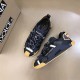 Dolce & Gabbana NS1 Trainers Overhead Angle in black Top-down angled view of Dolce & Gabbana NS1 Low-Top Trainers in black