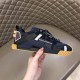Dolce & Gabbana NS1 Trainer Lateral Side View in black Lateral side view of dark blue Dolce & Gabbana NS1 Low-Top Trainer held in hand in black