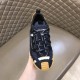 Dolce & Gabbana NS1 Trainer Front Upper Angle in black Front upper perspective of dark blue Dolce & Gabbana NS1 Trainer in hand in black