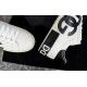 Dolce & Gabbana Portofino White Trainer Toe Detail Overhead close-up showing the white leather toe and heel cup of the Dolce & Gabbana trainer