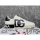 Dolce & Gabbana Portofino White Trainer on Box Dolce & Gabbana Portofino DG white trainer displayed horizontally on a branded box