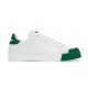 Dolce & Gabbana Portofino Low-Top White And Green Leather Trainers Side Profile Dolce & Gabbana Portofino Low-Top White And Green Leather Trainers side view