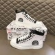 Pair of Dolce & Gabbana Portofino Light Two-Tone Mid-Top Canvas Trainers In White shown with branded box