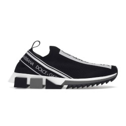 DOLCE & GABBANA SORRENTO LOGO SLIP ON BLACK WHITE – DG030 UK