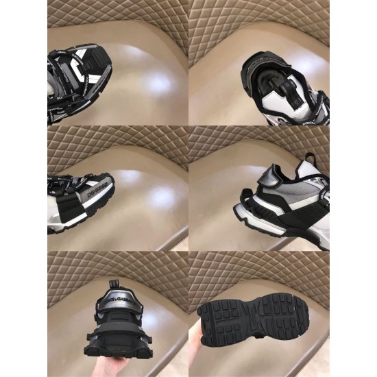Dolce & Gabbana Space Low-Top Trainers In Black And Grey Details Grid Dolce & Gabbana Space Low-Top Trainers In Black And Grey details composite view