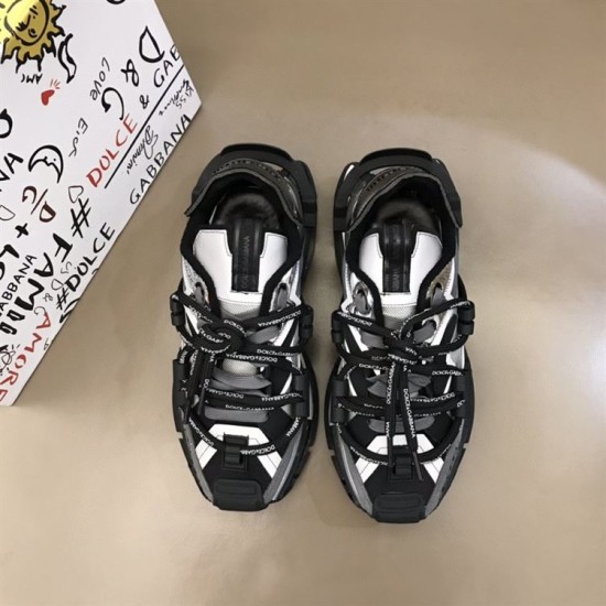 Dolce & Gabbana Space Low-Top Trainers In Black And Grey Top View Dolce & Gabbana Space Low-Top Trainers In Black And Grey top-down view