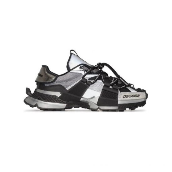 Dolce & Gabbana Space Low-Top Trainers In Black And Grey Isolated View Dolce & Gabbana Space Low-Top Trainers In Black And Grey isolated side view