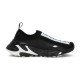 Dolce & Gabbana Black Stretch Mesh Slip On Trainers side profile view