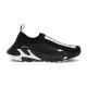 Dolce & Gabbana Black Stretch Mesh Slip On Trainer isolated side view