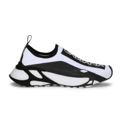 Dolce & Gabbana Dolce & Gabbana Stretch Mesh Fast Slip-On Trainers In White And Black