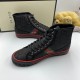 Gucci Off The Grid High Top Black Trainers Pair in black and red Pair of Gucci Off The Grid high top black canvas trainers presented with branded box in black and red