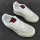 Gucci Monogram Canvas And Leather Low Top Trainers White top pair angle