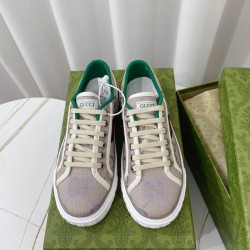 Gucci Beige Lilac Canvas Low Top Trainers Gucci Beige Lilac Canvas Low Top Trainers