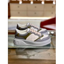 Gucci Monogram Low Top Trainers In White And Beige Leather Monogram
