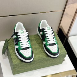 Gucci Leather Web Interlocking G Low Top Trainers Green
