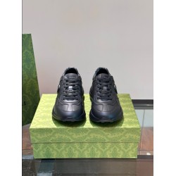 Gucci Rhyton Black Leather Low Top Chunky Trainers Gucci Rhyton Black Leather Low Top Chunky Trainers