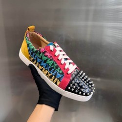 Christian Louboutin Louis Junior Spikes Multicolour Printed Trainers Christian Louboutin Louis Junior Spikes Multicolour Printed Trainers