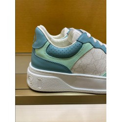 Gucci Monogram Canvas Trainers Blue White Leather Low Top
