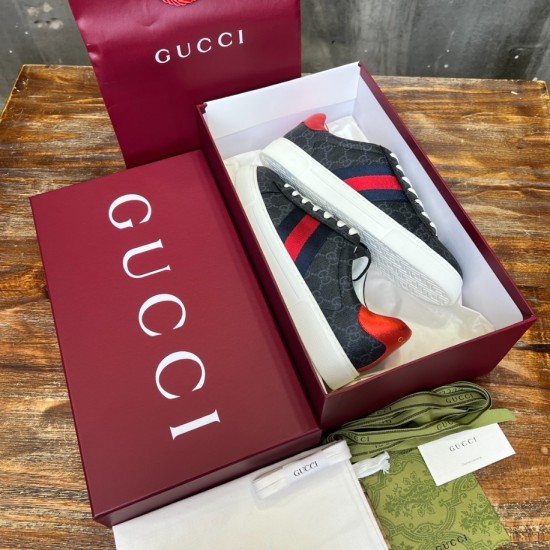Replica Gucci 8636 GGCC169 Buddha Luxury Replica Gucci Trainers Ace Metal Tag Red And Blue Web – Gcc169 Uk - 8636 - Buddha Luxury