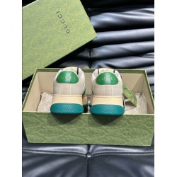 Gucci Screener Leather Web Trainers Beige Green Gucci Screener Leather Web Trainers Beige Green