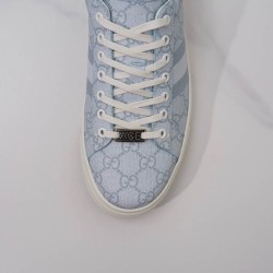 Gucci Ace Light Blue Monogram Canvas Low Top Trainers Gucci Ace Light Blue Monogram Canvas Low Top Trainers